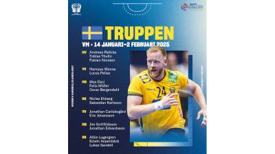 Suecia anuncia sus 17 convocados para el Mundial de balonmano 2025