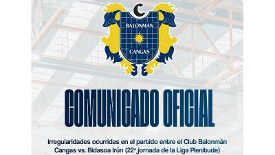 Cangas pide la repetición de los últimos minutos del partido ante Bidasoa