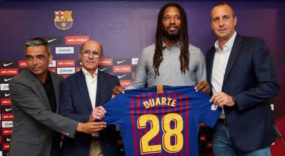 Gilberto Duarte presentado como nuevo jugador del Barcelona Lassa