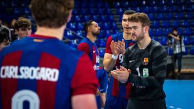 Exhibición de Gonzalo Perez de Vargas en el partido 1000 del Barça en Asobal