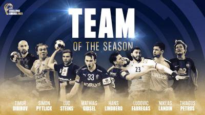 Los blaugranas Ludovic Fabregas y Thiagus Petrus en el equipo ideal de la EHF 22/23