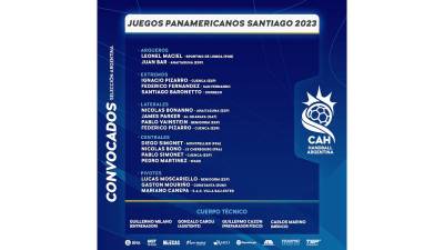 Argentina anuncia los 16 seleccionados para los Juegos Panamericanos 2023